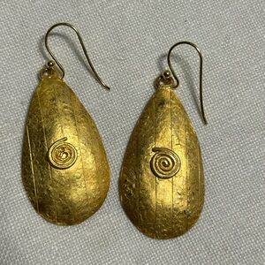 Large Guilted 925 Teardrop Azal Spiral 2 inch Drop Earrings
